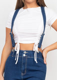 WINTERS DARK BLUE SUSPENDED DENIM OVERALL JEANS