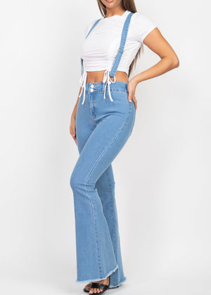 WINTERS LITE BLUE SUSPENDED DENIM OVERALL JEANS