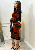 Luxe Dress Black/Rust