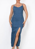 Dania Denim Dress Side Slit