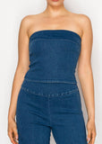 BOSTON MID DENIM TWO PIECE STRETCHY SET