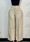 VALENTINA IVORY  FAUX LEATHER PANTS