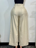 VALENTINA IVORY  FAUX LEATHER PANTS