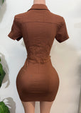 BRANDY DRESS BROWN