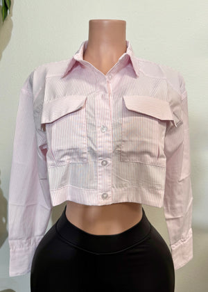 Tessa Pink Striped Blouse