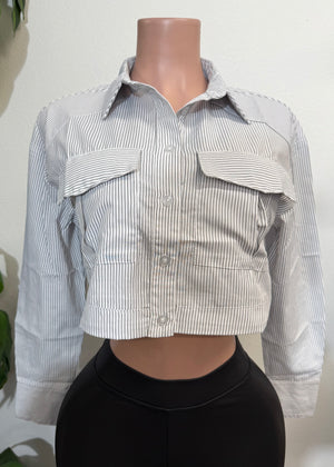 Tessa Black Striped Blouse