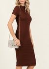 AURORA BROWN SHORT SLEEVE DRESS