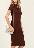 AURORA BROWN SHORT SLEEVE DRESS