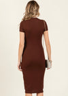 AURORA BROWN SHORT SLEEVE DRESS