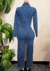 PARKER LONG SLEEVE DENIM JUMPSUIT