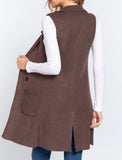 HANDLE IT CARDIGAN VEST BROWN