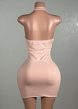 MALIA PINK COWL NECK BODYCON MINI DRESS