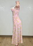 JANDY PINK FLORAL SLEEVELESS MAXI DRESS