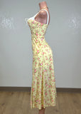 JANDY YELLOW FLORAL SLEEVELESS MAXI DRESS
