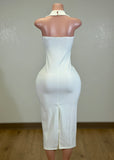REMI WHITE HALTER OPEN BACK MAXI DRESS