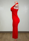 REMI RED HALTER OPEN BACK MAXI DRESS