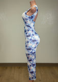 ATHENA WHITE FLORAL PRINT BODYCON MIDI DRESS
