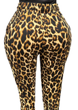 LAUREN BROWN ANIMAL PRINT JOGGER PANTS WITH POCKETS