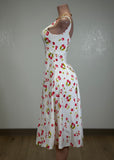 SADIE CHERRY PRINT WOVEN MIDI DRESS