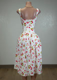 SADIE CHERRY PRINT WOVEN MIDI DRESS
