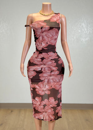 open lace back dress Modest Formal Polka Dot Dress G461 Rose