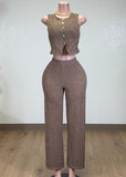 LAINEY BROWN CRINKLED SET