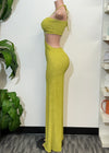 RUTH LIME GREEN WRINKLED HALTER JUMPSUIT