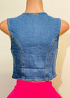 DUBLIN MID DENIM STRETCHY VEST