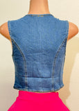 DUBLIN MID DENIM STRETCHY VEST