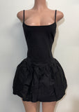 ELGIN BLACK SLEEVELESS BUBBLE SKIRT MINI DRESS
