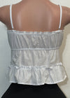 ALIANA WHITE SLEEVELESS SMOCKED CROP TOP