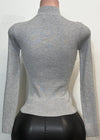 MALIA SILVER PEARLS PATTERN LONG SLEEVE HIGH NECK SWEATER TOP