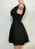 BROOKE BACK V-NECK PLEATED MINI DRESS