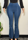 PALMER DARK BLUE HIGH WAISTED DENIM JEANS