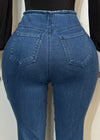 PALMER DARK BLUE HIGH WAISTED DENIM JEANS
