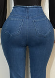 PALMER DARK BLUE HIGH WAISTED DENIM JEANS