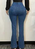 PALMER DARK BLUE HIGH WAISTED DENIM JEANS