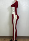 ELOWIN BURGUNDY & WHITE COLORBLOCK  SET