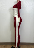 ELOWIN BURGUNDY & WHITE COLORBLOCK  SET