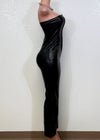SCOTTIE BLACK FAUX LEATHER JUMPSUIT