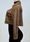 AITANA BROWN ZIP-UP FAUX SUEDE JACKET