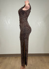 SAMANTHA  ANIMAL PRINT BODYCON MAXI DRESS
