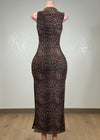 SAMANTHA  ANIMAL PRINT BODYCON MAXI DRESS
