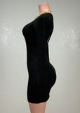 CALLIE BLACK LONG SLEEVE BACK CUT OUT MINI DRESS