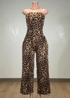 LIA ANIMAL PRINT STRAPLESS JUMPSUIT