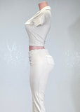 EVIE BEIGE & WHITE SHORT SLEEVE SET