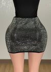 WYNTER RHINESTONE STUD STRETCHY MINI SKIRT