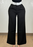 ASTRID BLACK WHITE WAISTLINE STRAIGHT PANTS
