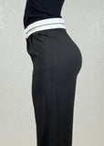 ASTRID BLACK WHITE WAISTLINE STRAIGHT PANTS