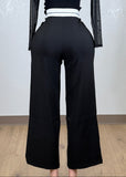 ASTRID BLACK WHITE WAISTLINE STRAIGHT PANTS
